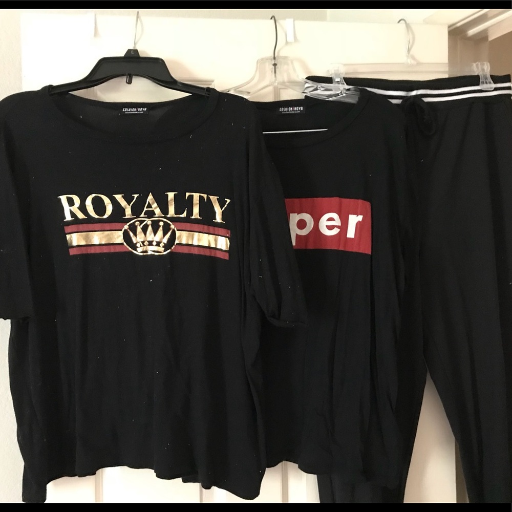 FASHION NOVA Set joggers and two t shirts